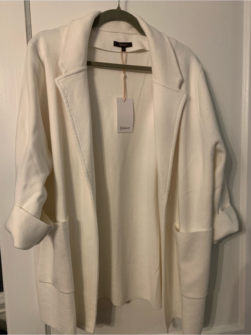 NWT Quince 100% Organic Cotton ivory blazer XL